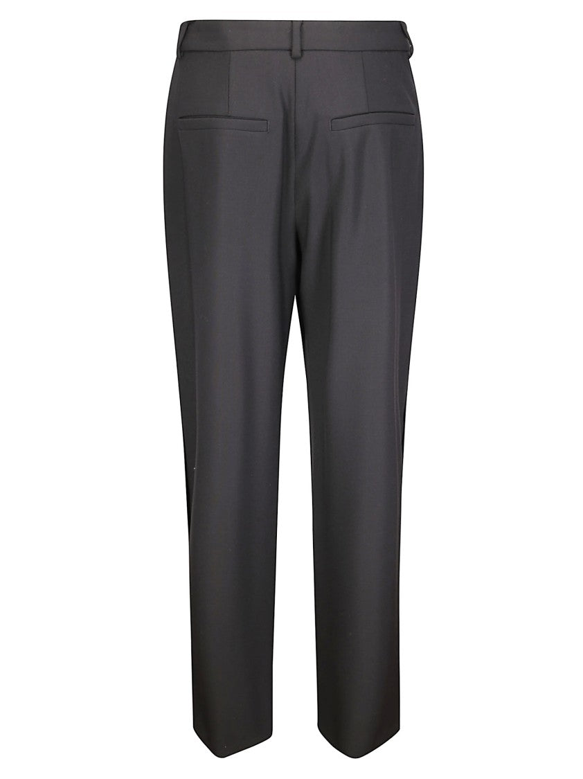 Sportmax Elegant Tailored Pants With Side Slits And Signature Snap Buttons