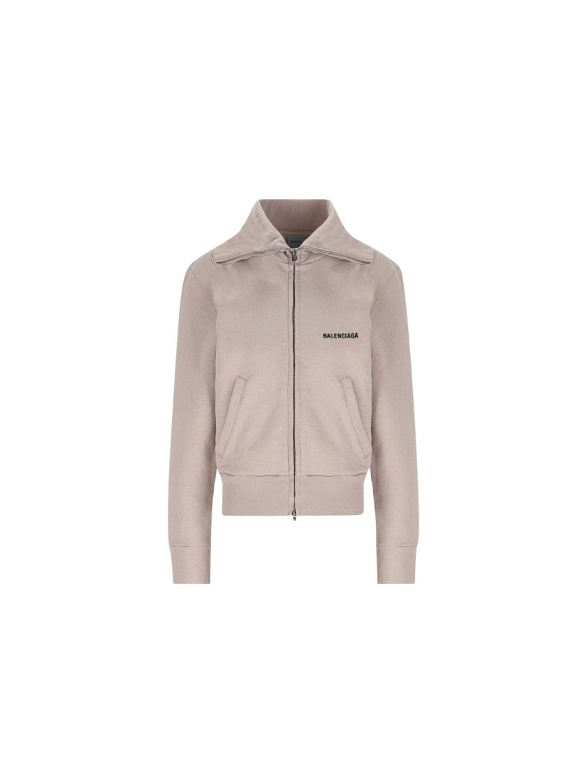 Balenciaga Cropped Fitted Zip-Up Jacket With Ribbed Cuffs