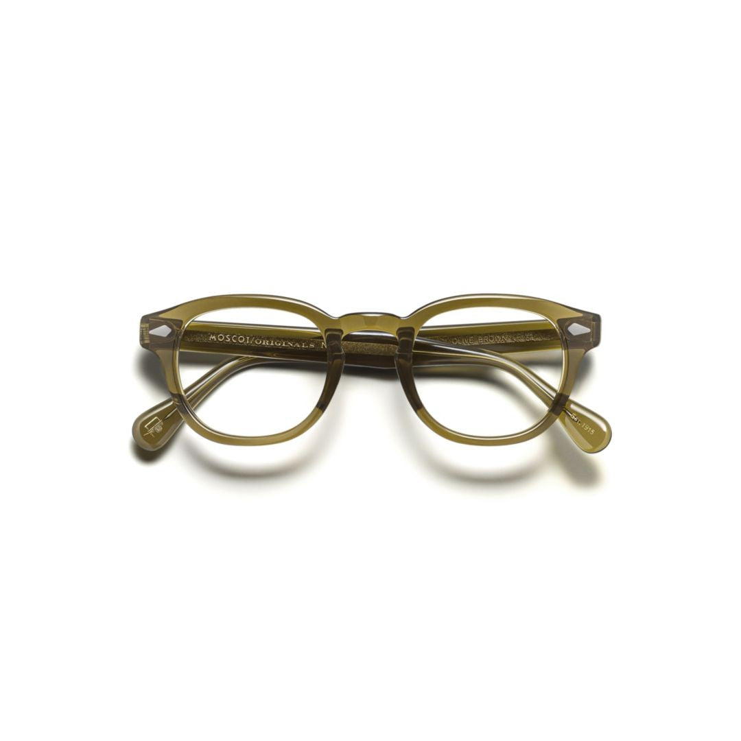 Moscot Or-Lem-O Lemtosh Translucent Olive Acetate Round Frame Eyeglasses