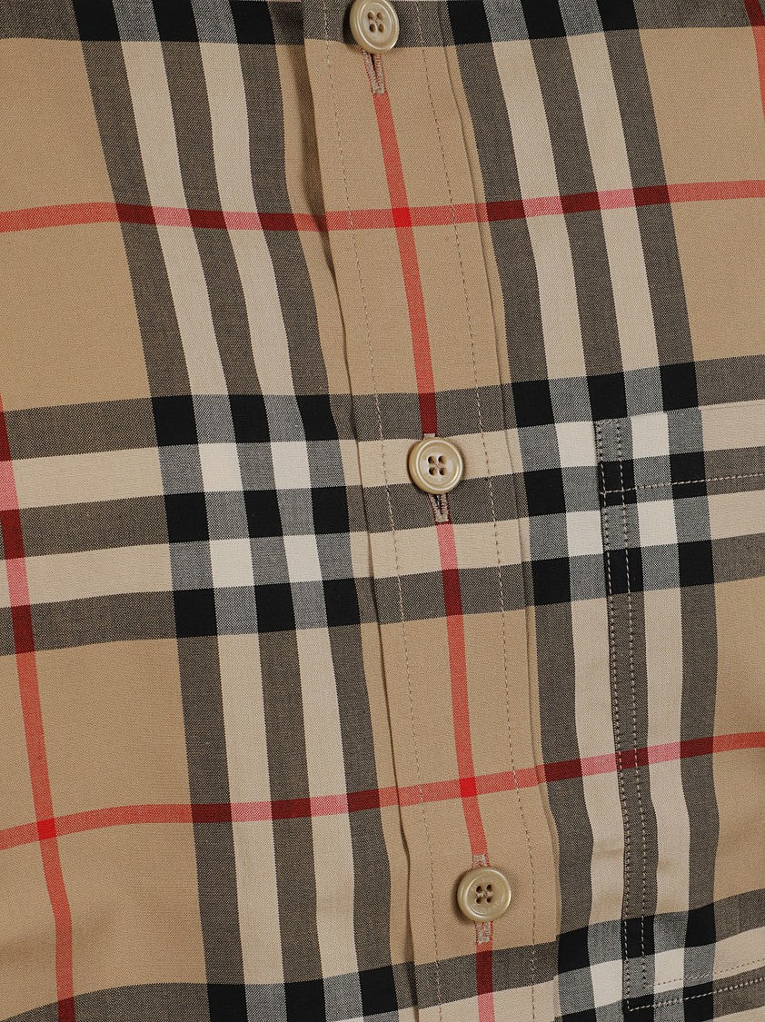 Burberry Tailored Plaid Shirt In Beige
