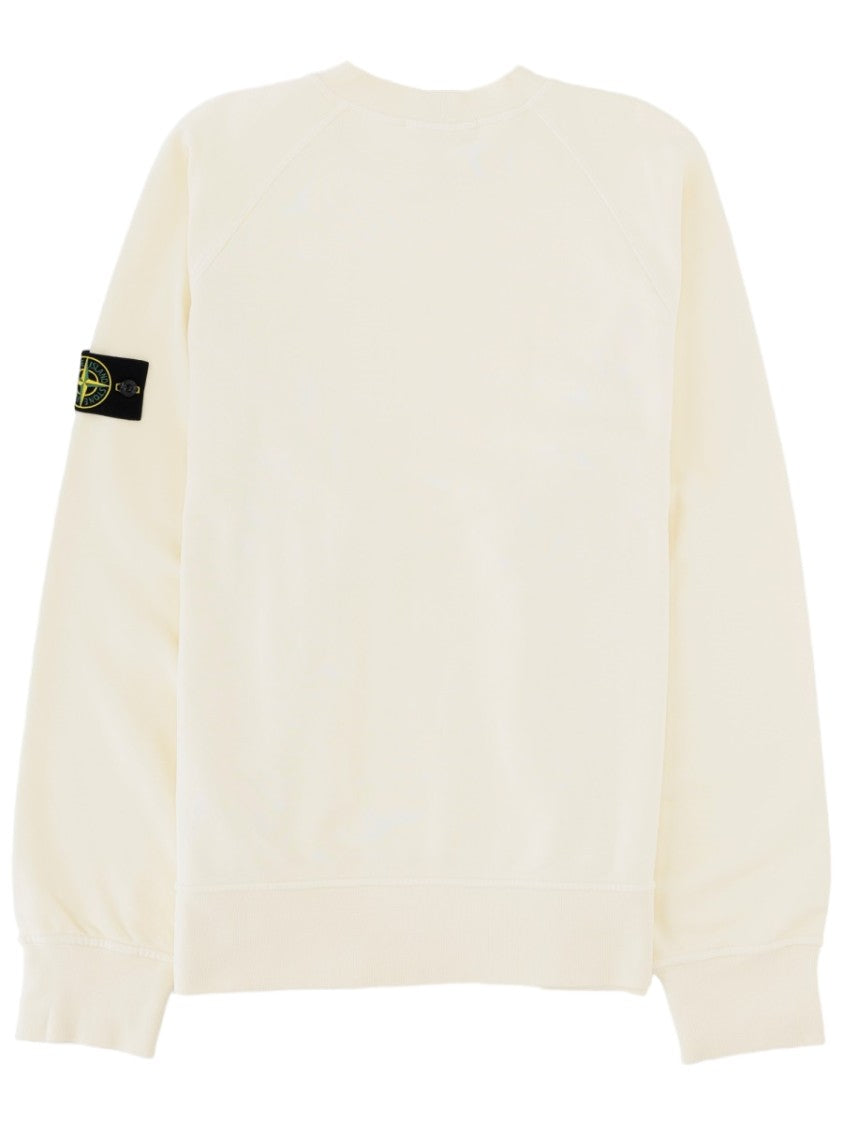 Stone Island Crewneck Patch Logo Cotton Sweatshirt