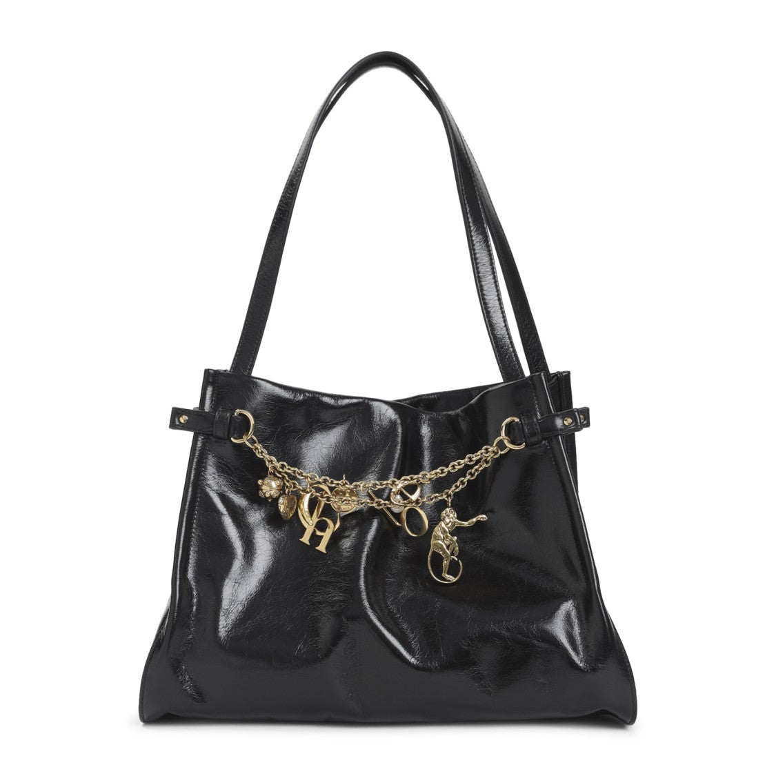 Chloé Structured Black Calf Leather Shoulder Bag