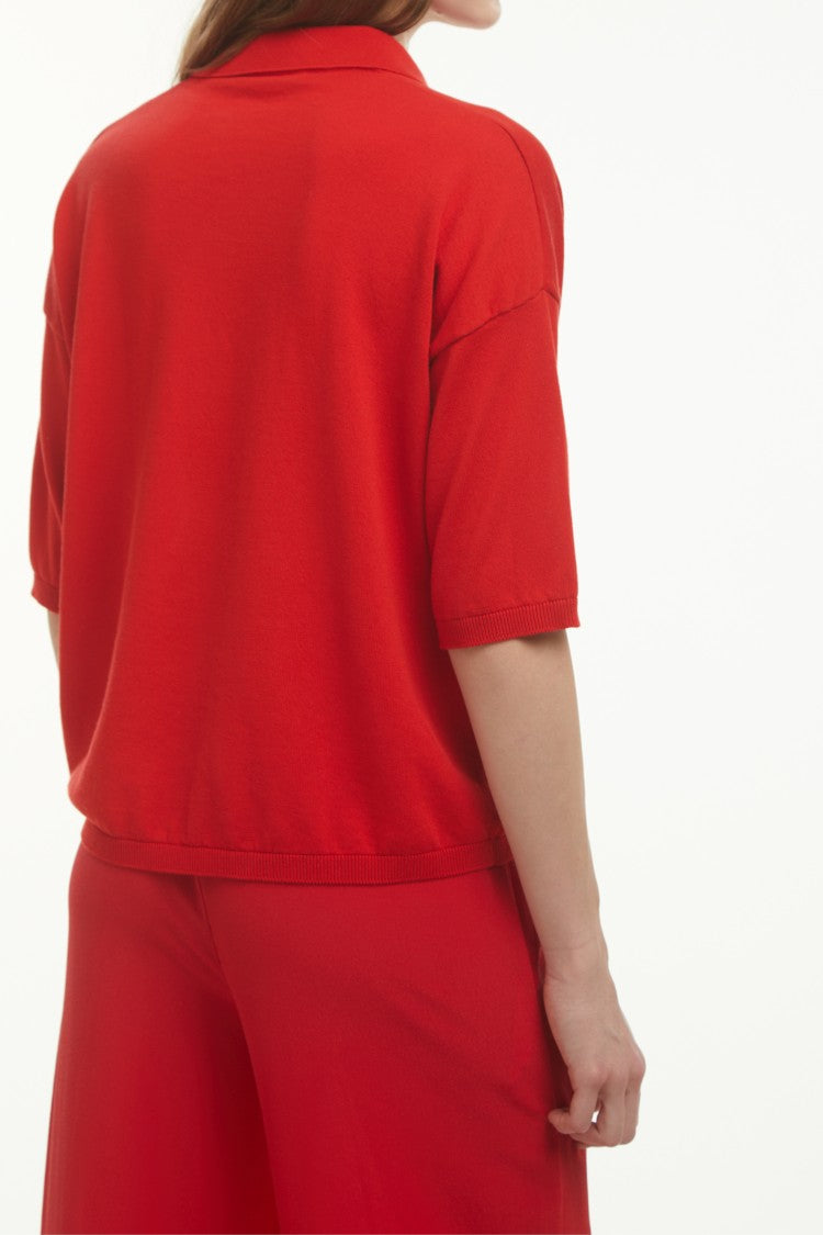 Kangra Relaxed V-Neck Top With Half-Length Sleeves