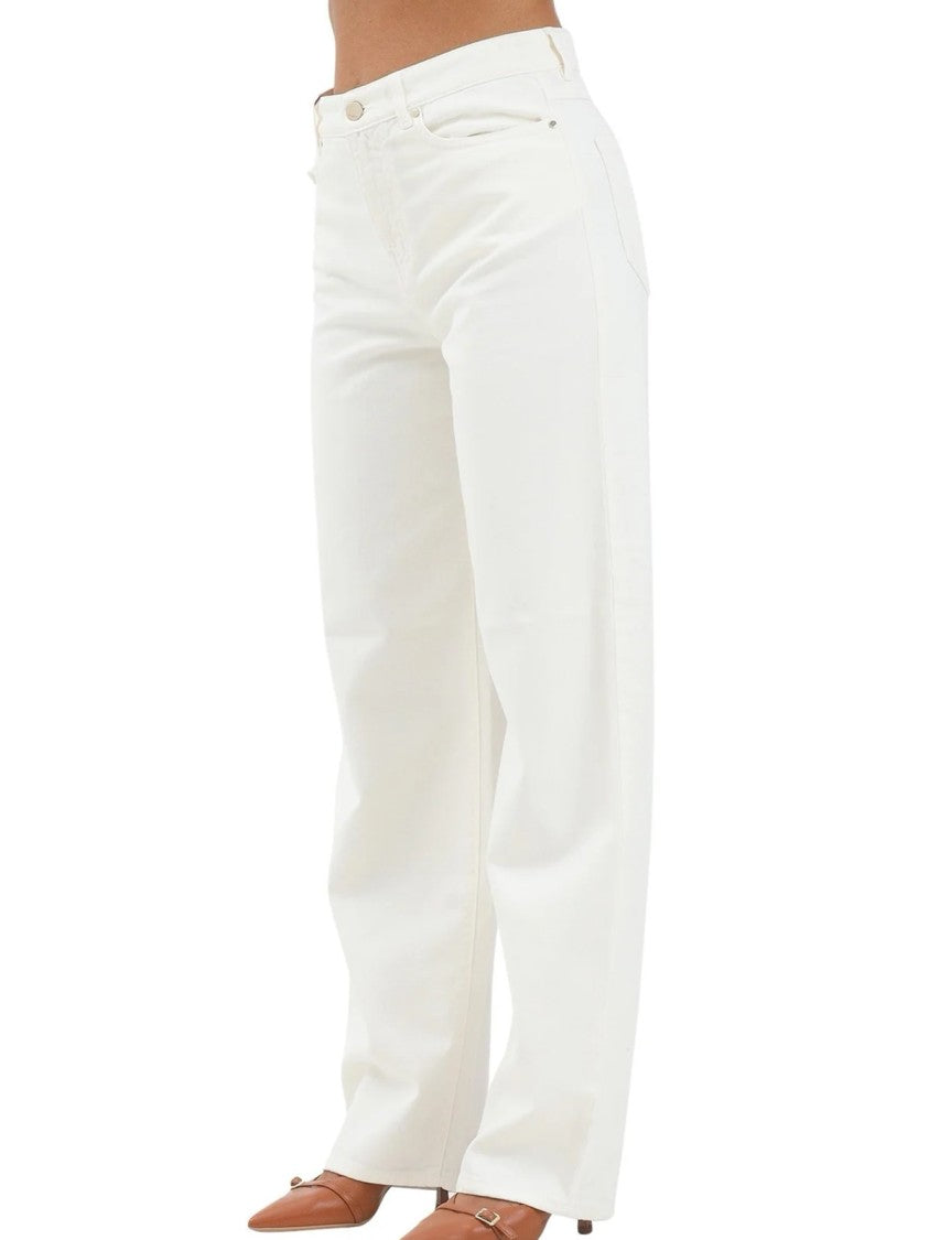 Max Mara White Cotton Wide-Leg Jeans