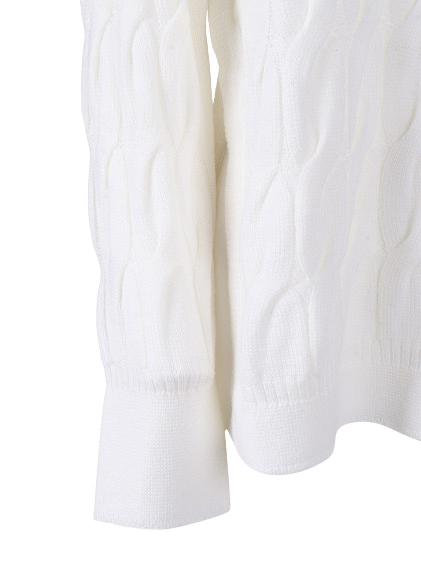 Max Mara Fitted Top In Soft Virgin Wool