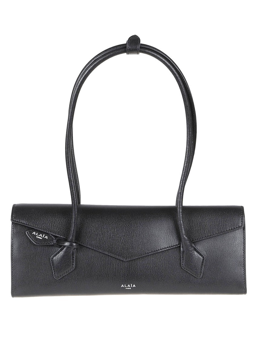 Alaïa Elongated Black Goat Leather Bag With Round Handles