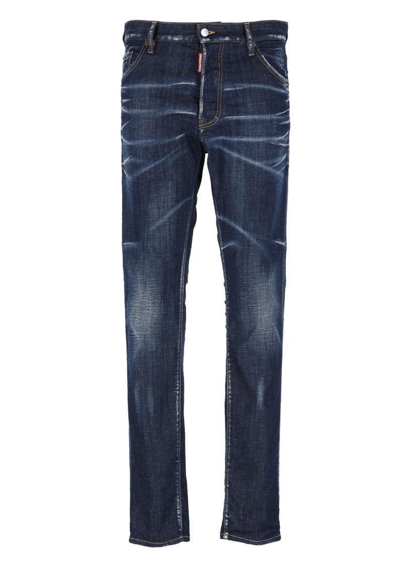 Dsquared2 Blue Dsquared2 Cotton Jeans For Man
