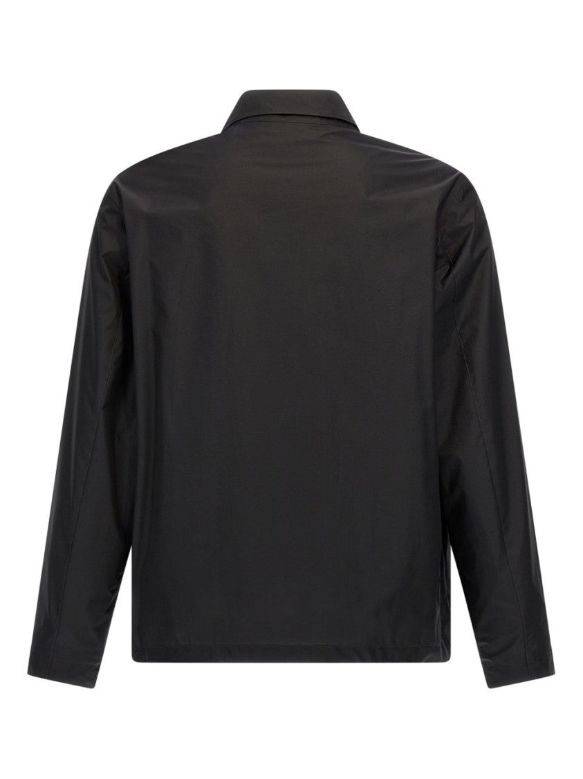 C.P. Company Black Shirt With Press-Stud Fastening And Logo Detail