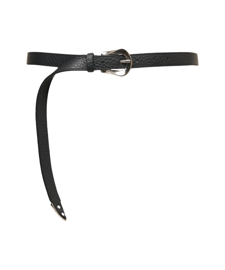 Orciani Hammered Leather Belt With Classic Buckle