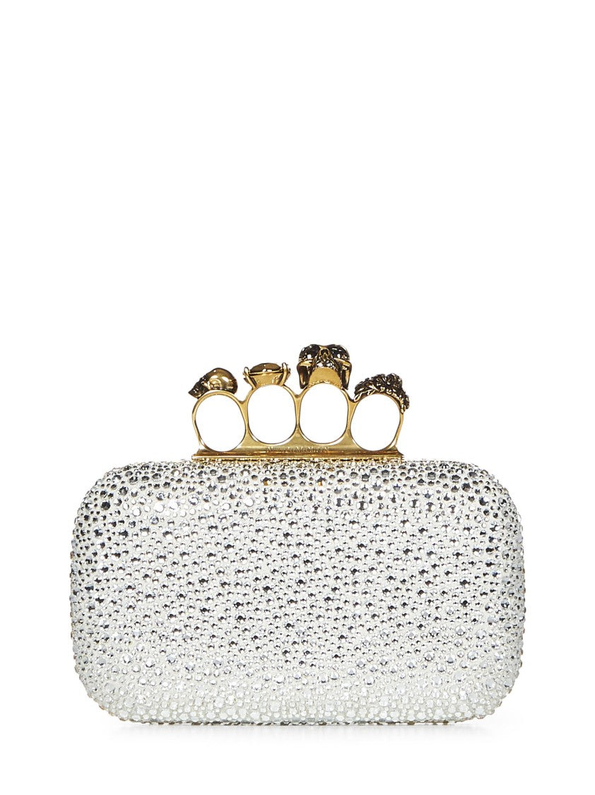 Alexander Mcqueen Crystal-Embellished Leather Clutch