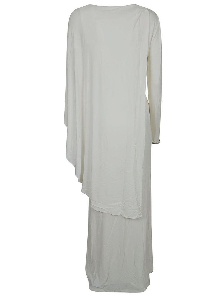 Self-Portrait Stretch Jersey Maxi Dress With Asymmetrical Neckline