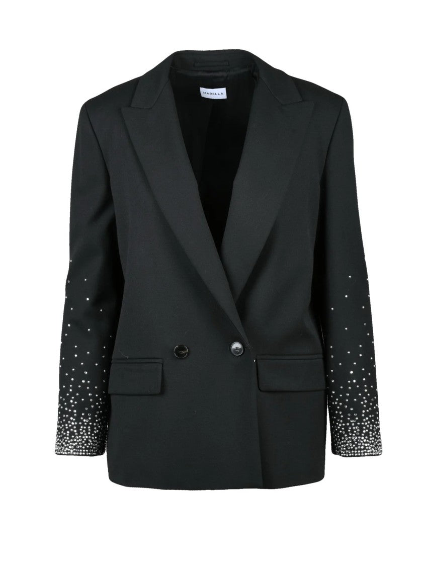 Marella Double-Breasted Marella Jacket With Rhinestone Embellishments