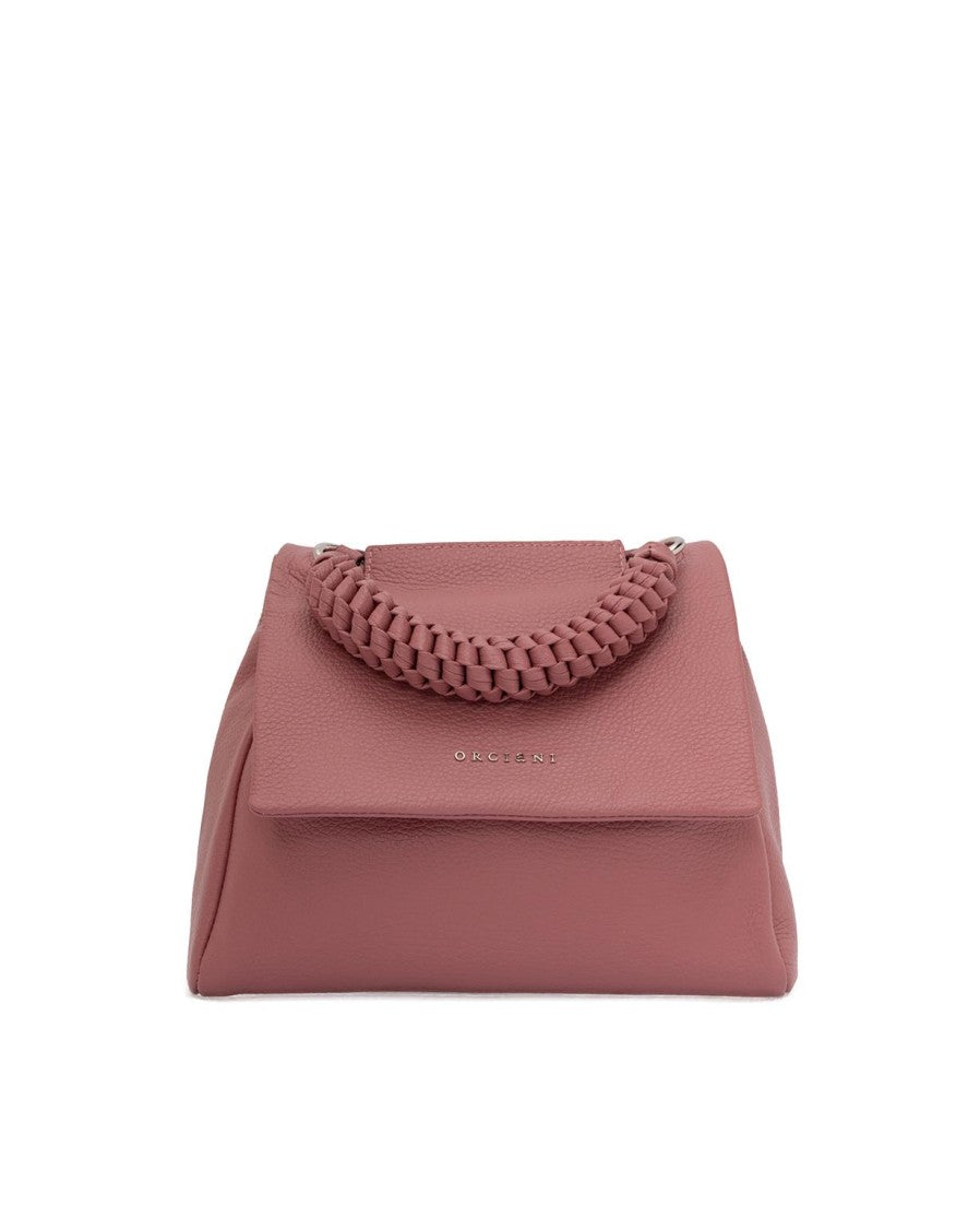 Orciani Structured Handbag With Braided Handle And Flap Closure