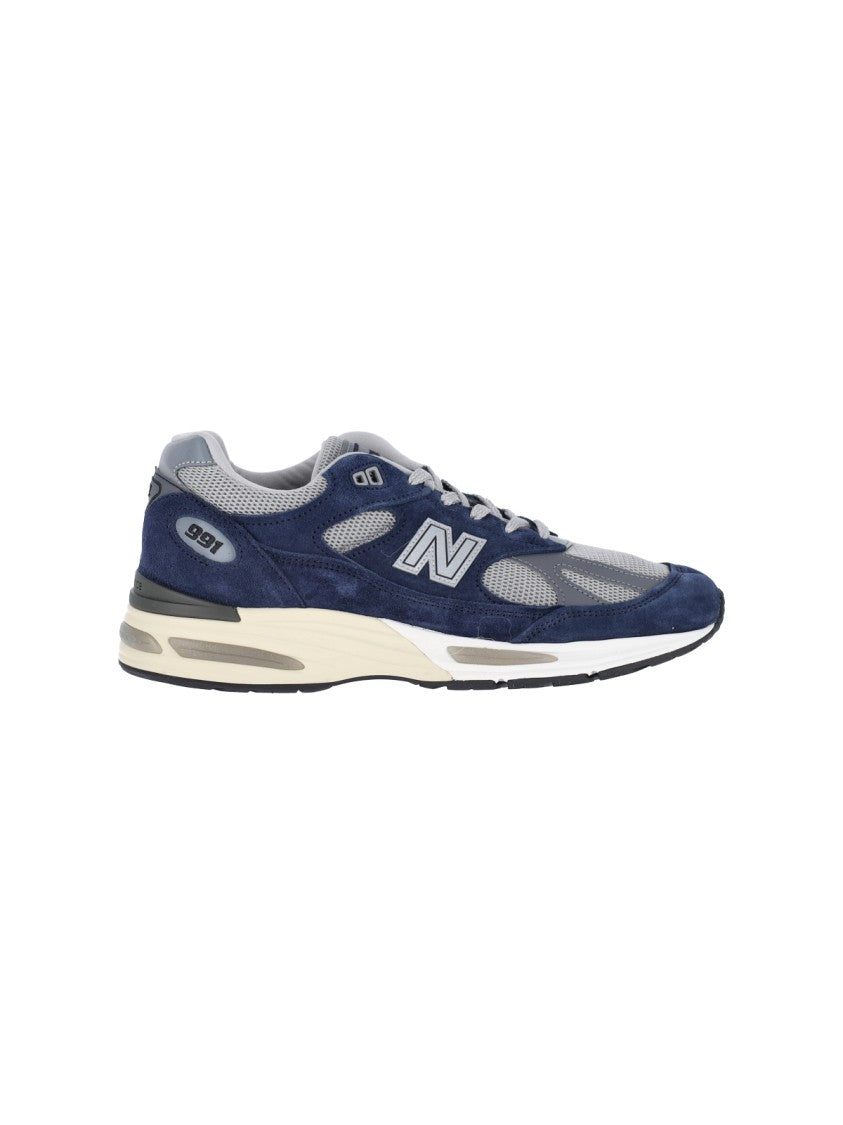 New Balance Blue 991V2 Suede Gray Mesh Sneakers