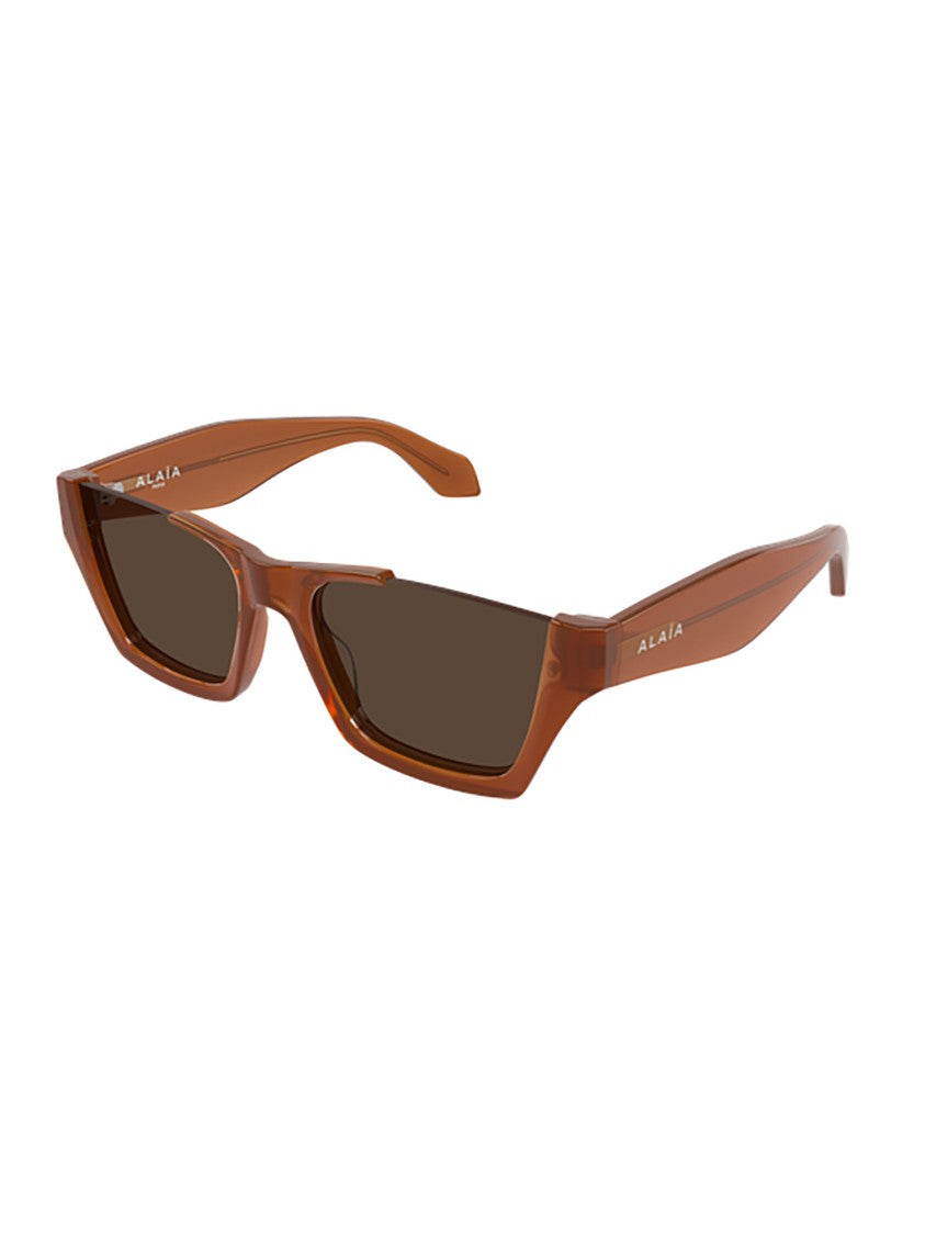 Alaïa Brown Aa0081s Bold Rectangular Sunglasses