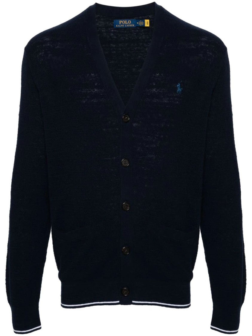 Polo Ralph Lauren Classic V-Neck Cardigan With Textured Knit