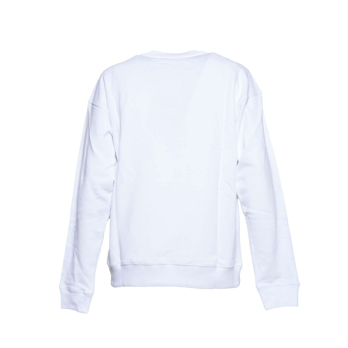 Moschino White Cotton Crewneck Sweatshirt With Logo Print