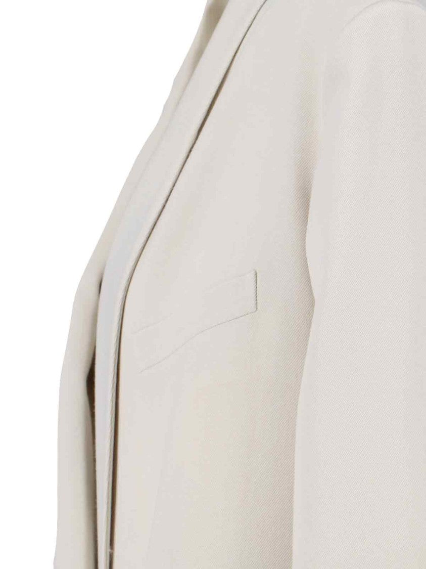 Calvin Klein Double-Breasted White Wool Coat