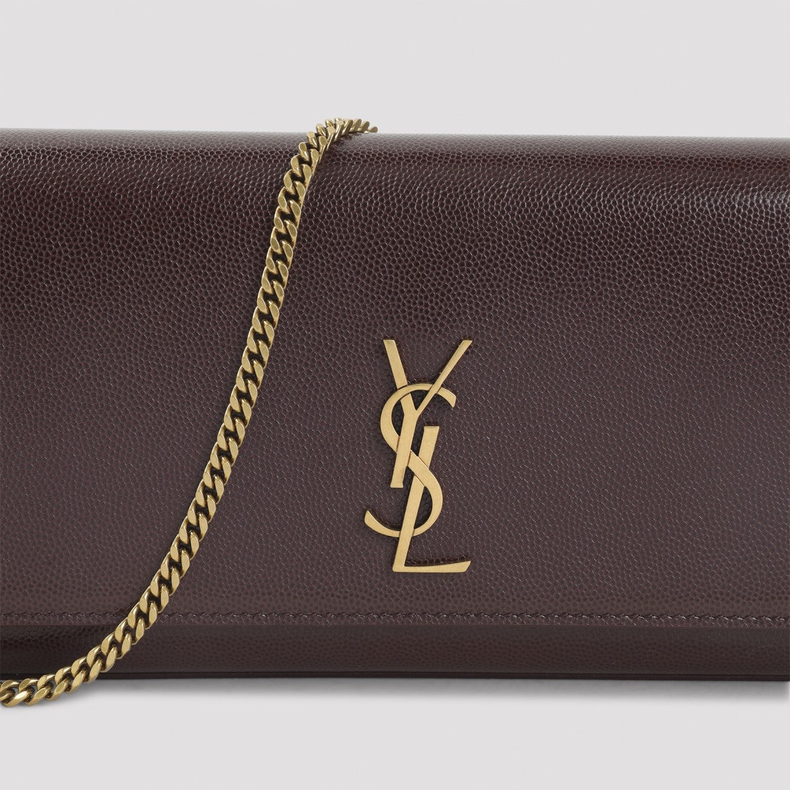 Saint Laurent Burgundy Calf Leather Shoulder Bag
