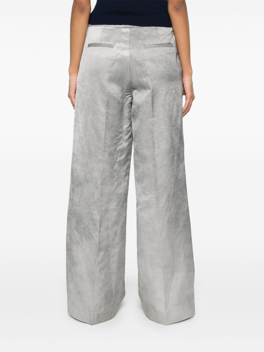 Pinko Wide-Leg Light Grey Trousers