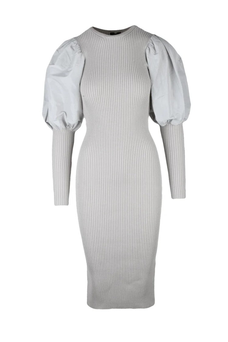 Elisabetta Franchi Long Knit Dress - Pearl Grey