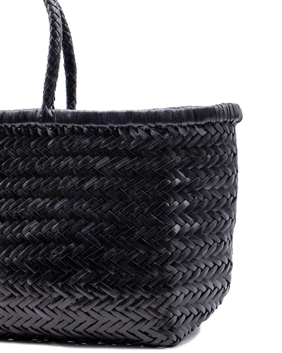 Dragon Diffusion Handwoven Buffalo Leather Tote With Chevron Weave Pattern