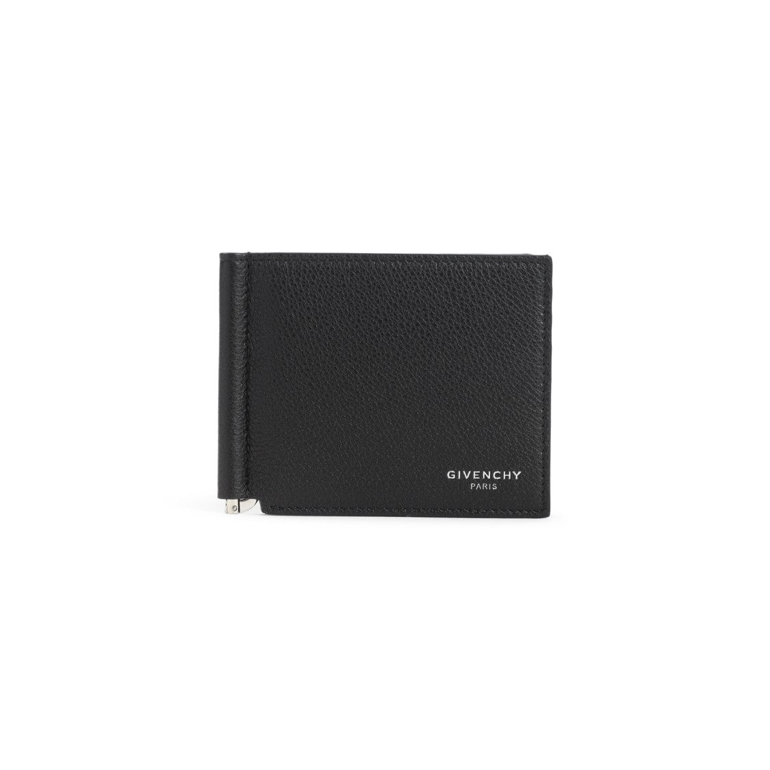 Givenchy Compact Black Calf Leather Wallet With Subtle Metallic Detail