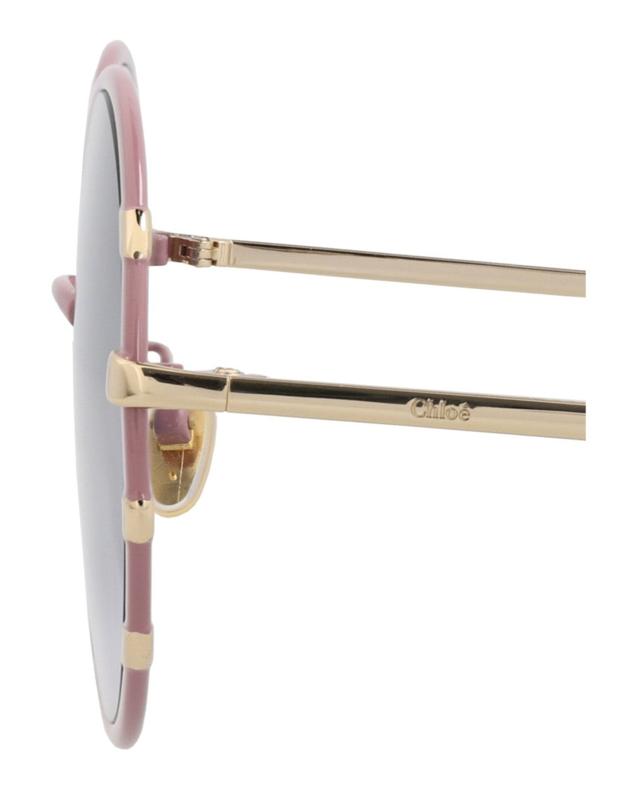 Chloé Round-Frame Metal Sunglasses