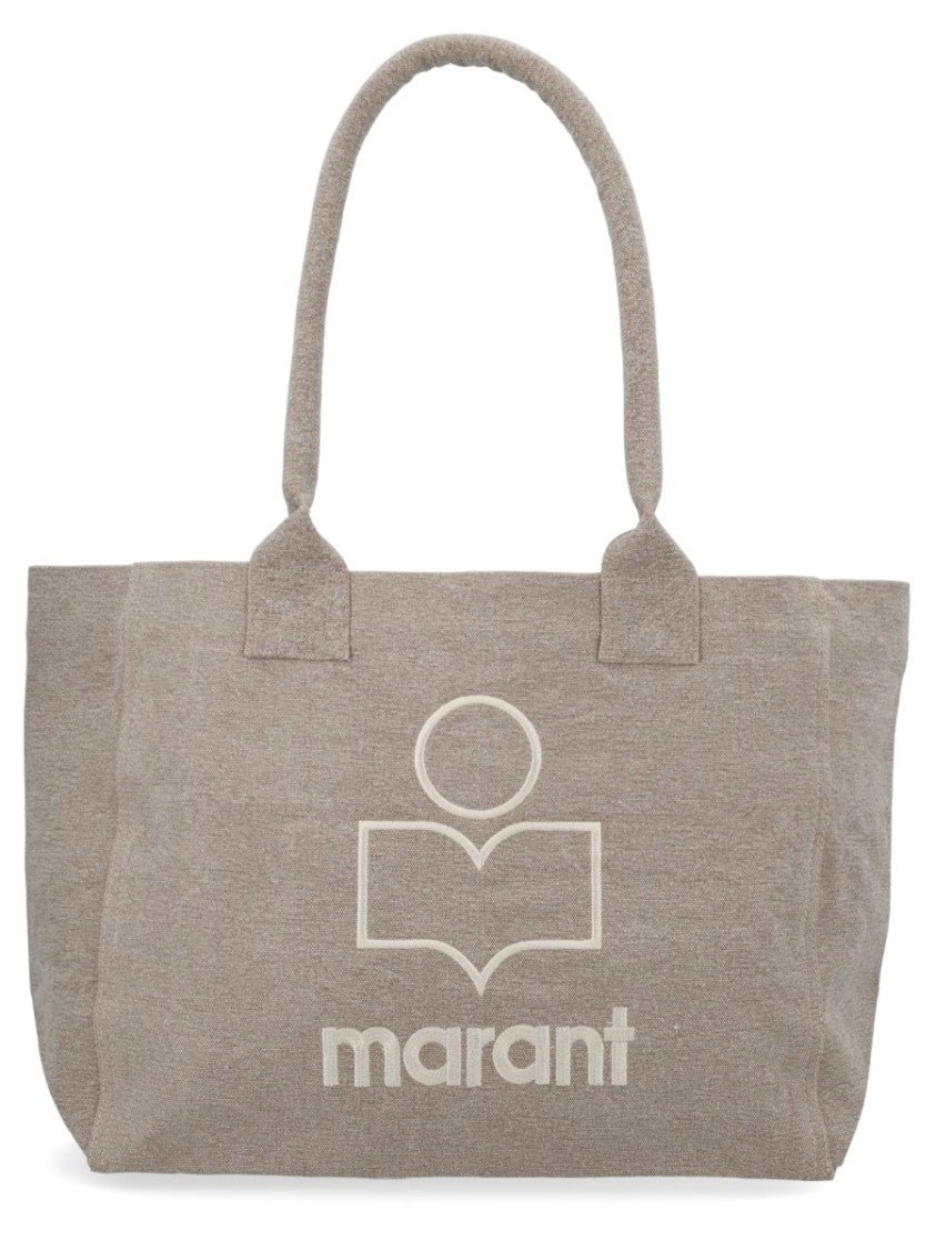 Isabel Marant Textured Cotton Tote Bag With Embroidered Logo