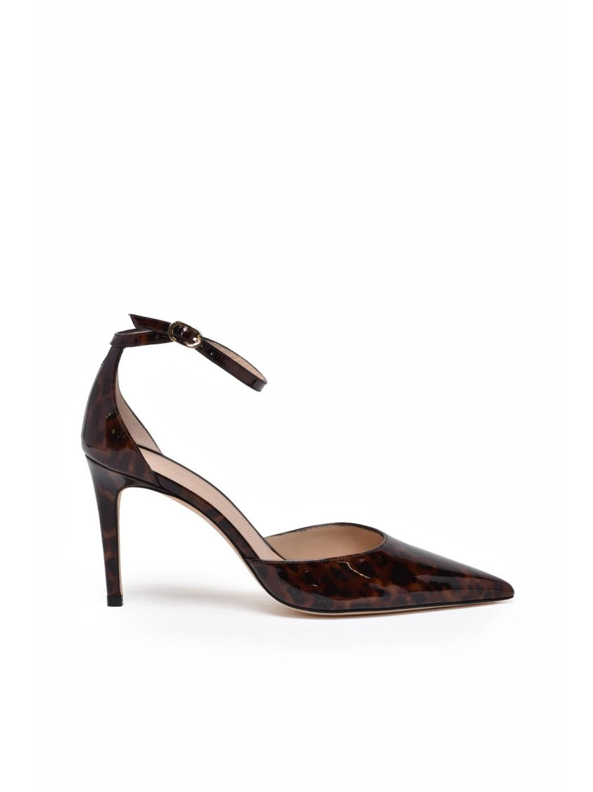 Stuart Weitzman Brown Polyurethane Patent Pumps
