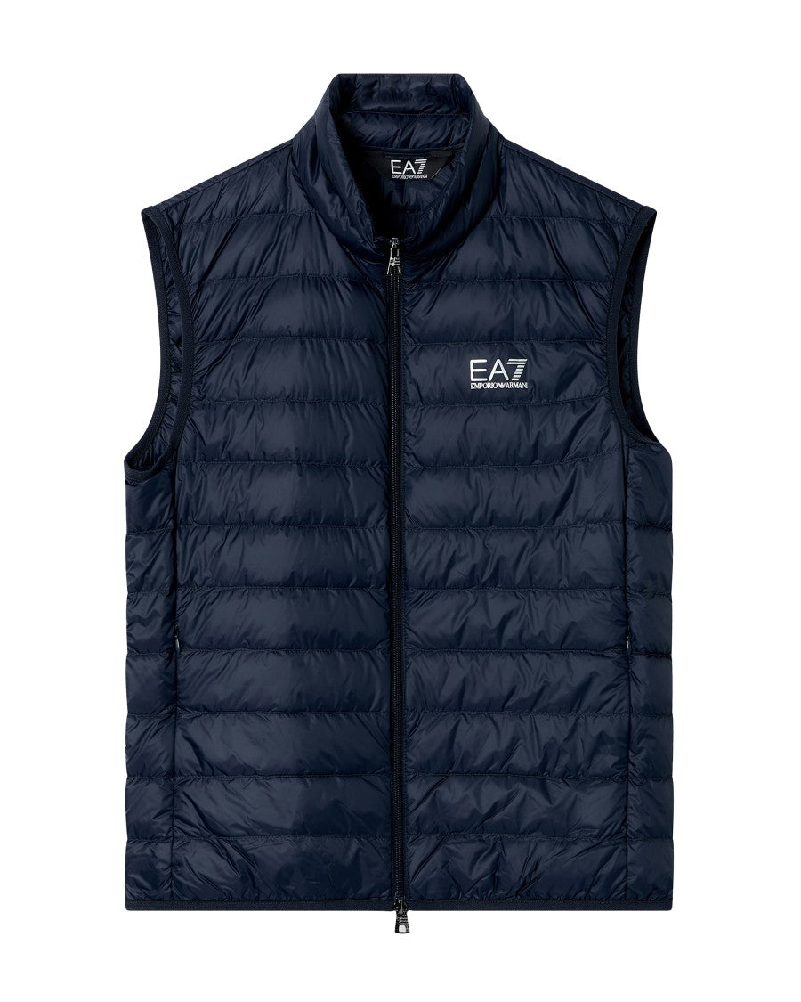 Ea7 Emporio Armani Packable Quilted Gilet With Goose Down Filling
