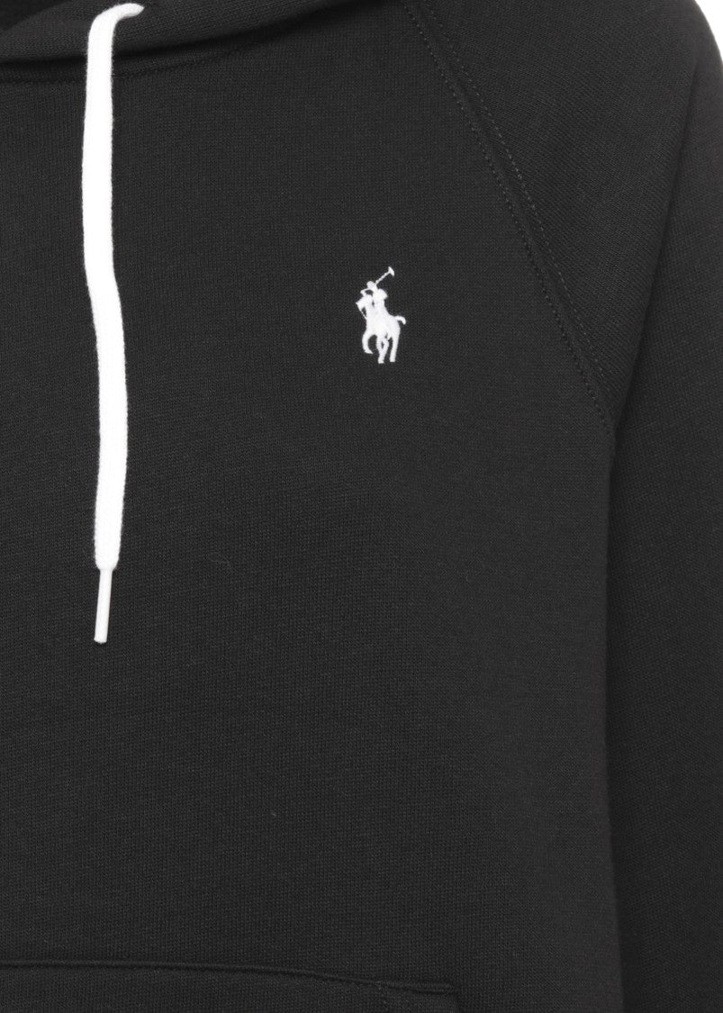 Polo Ralph Lauren Black White Embroidered Pony Cotton Hoodie
