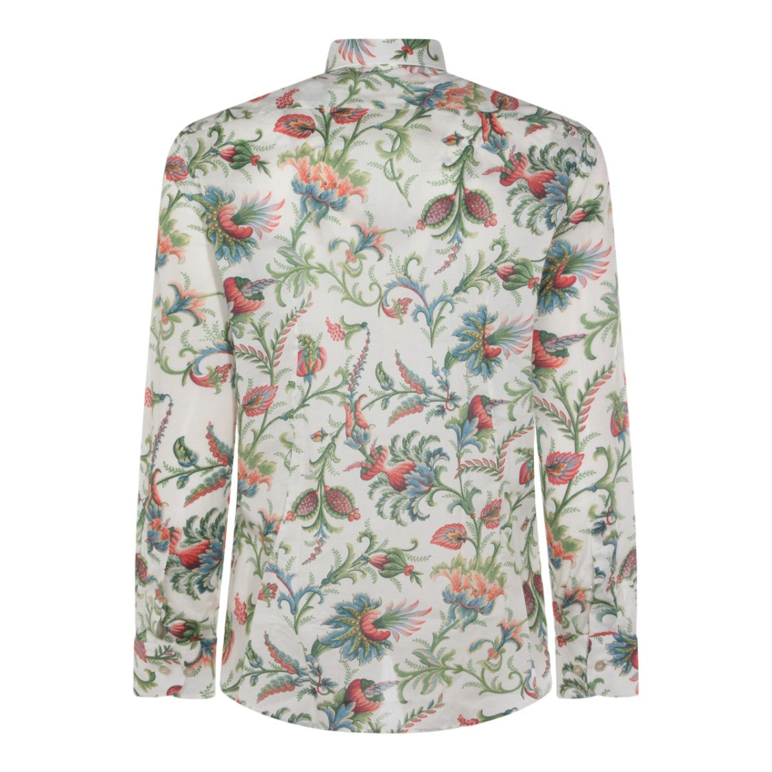 Etro Tailored White Shirt With Floral Print