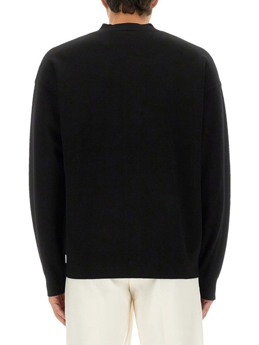 Drôle De Monsieur Classic V-Neck Cardigan With Logo Embroidery
