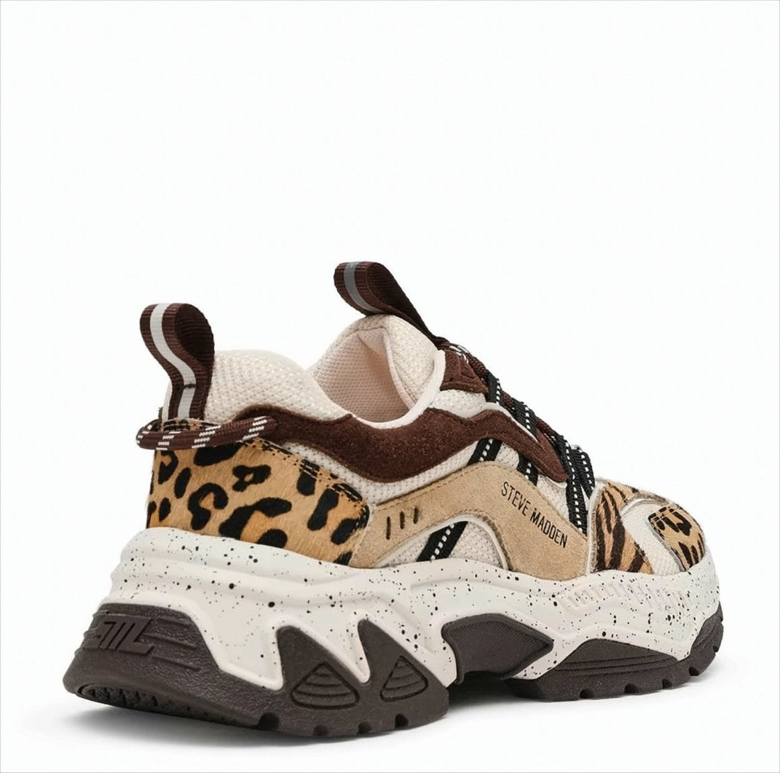 Steve Madden Leopard Print Sneakers With Suede-Like Panels