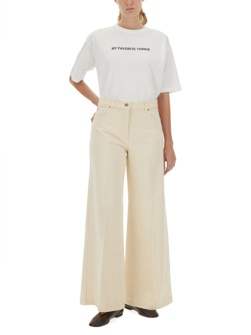Aspesi High-Waisted Wide-Leg Pants With Belt Loops And Seam Details