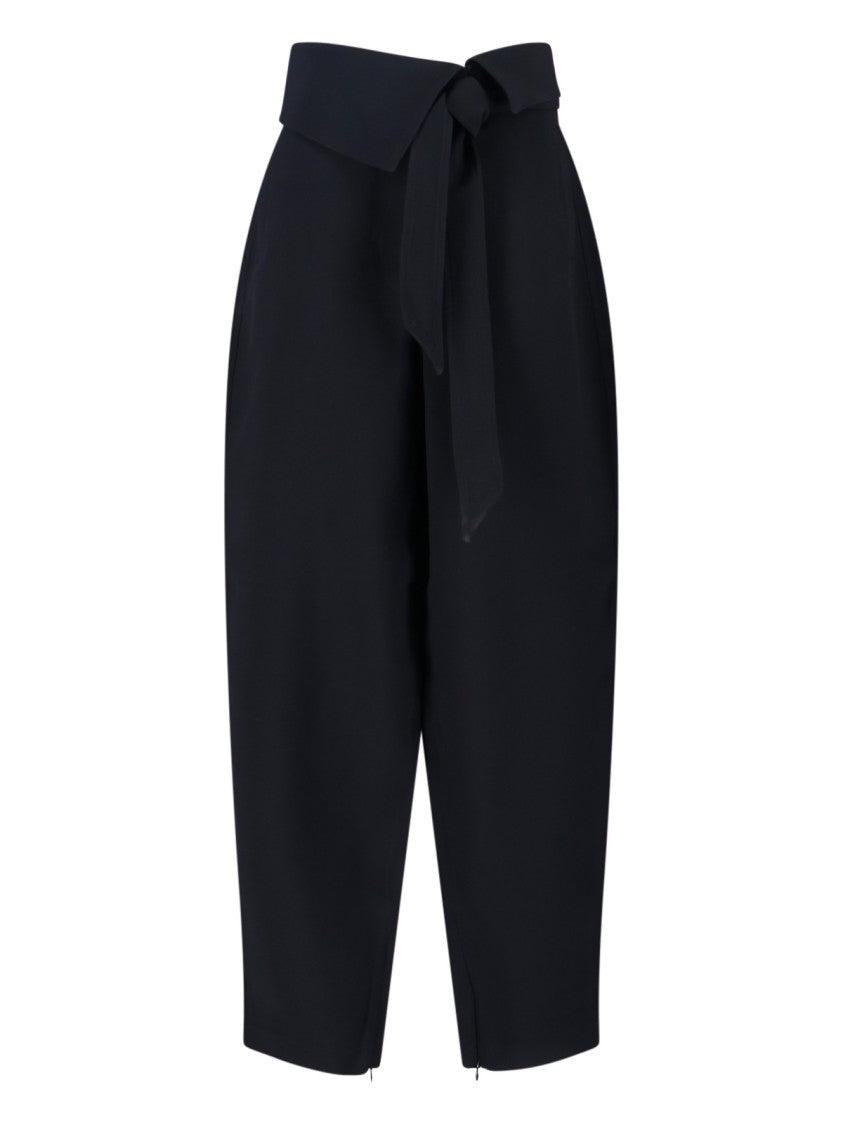 The Attico Cropped Black Trousers With High Waist