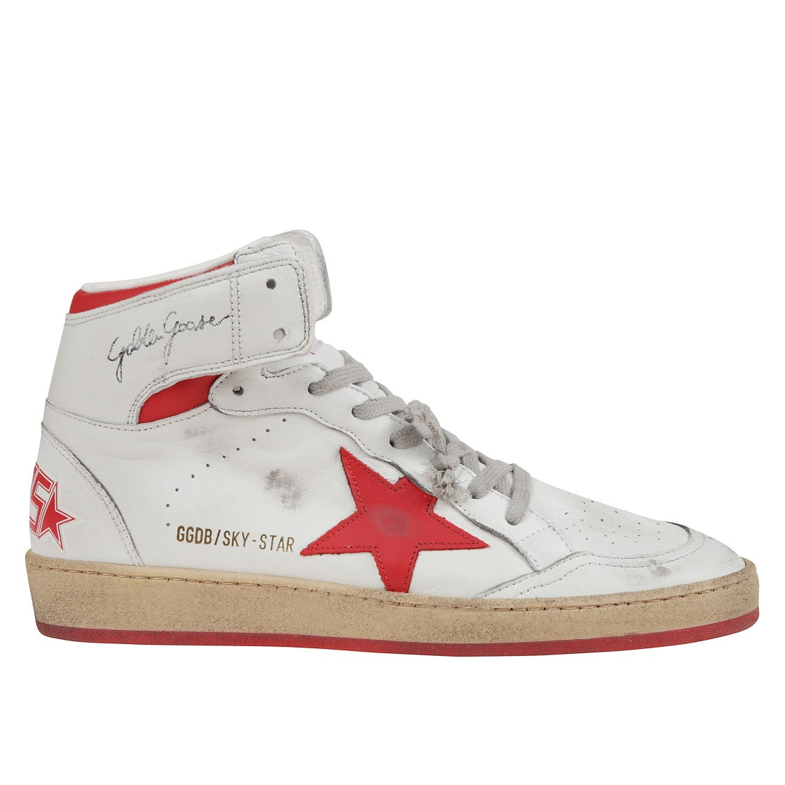 Golden Goose White And Red Nappa Sneakers