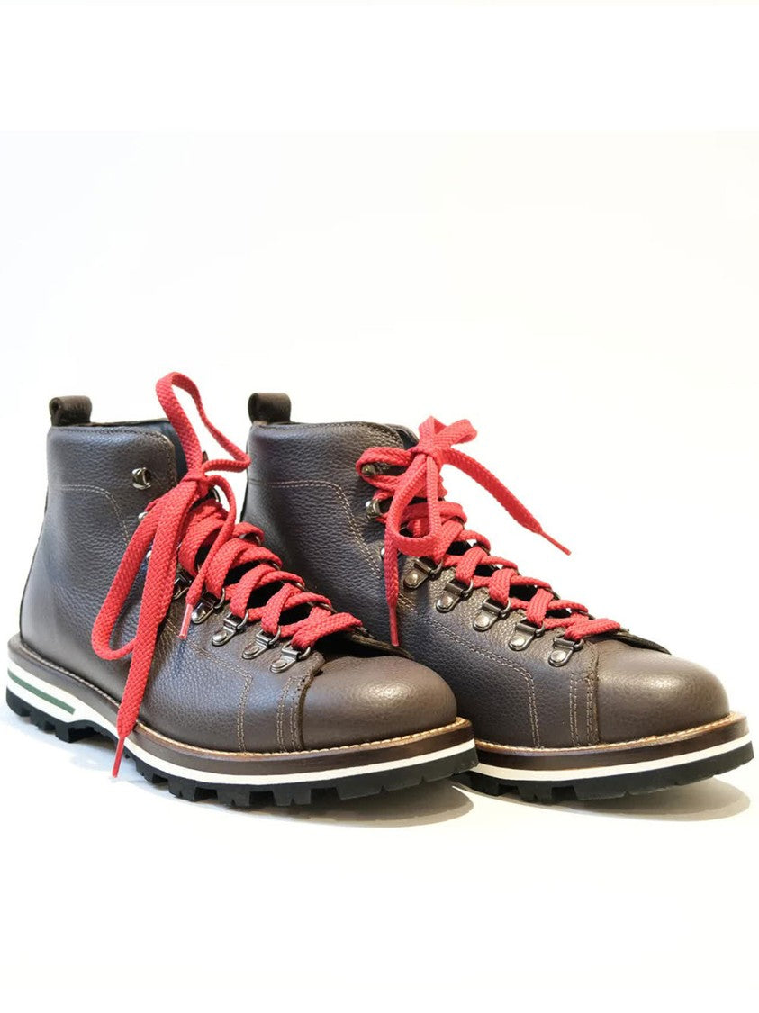Monpiz Dark Brown Falcade Leather Ski Snow Boots