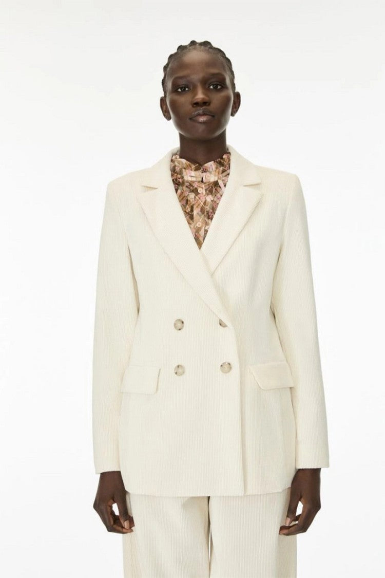 I Blues Ivory Double-Breasted Coat