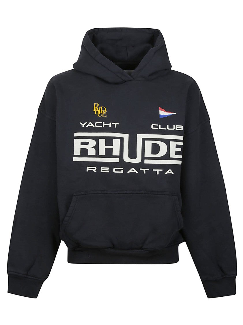 Rhude Black Regatta Club Graphic Hoodie