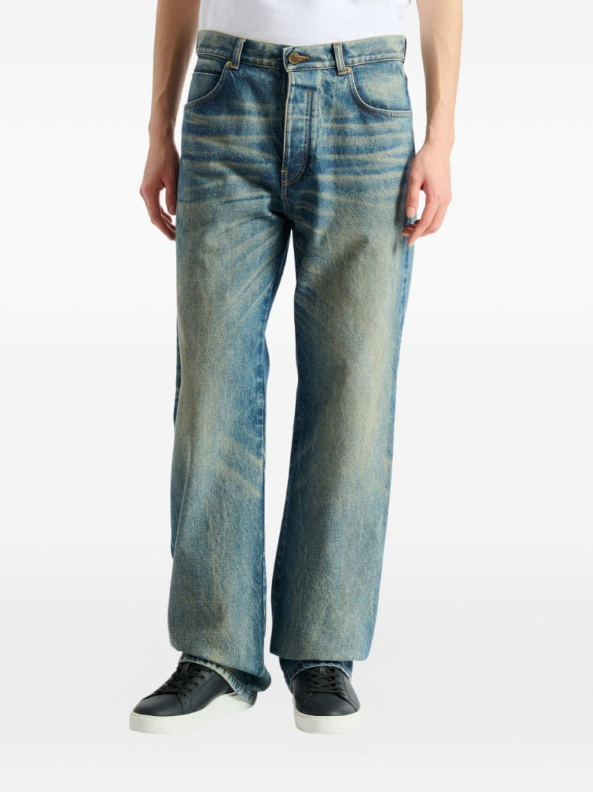 Balmain Vintage-Inspired Relaxed Fit Denim Jeans With Classic Five-Pocket Styling