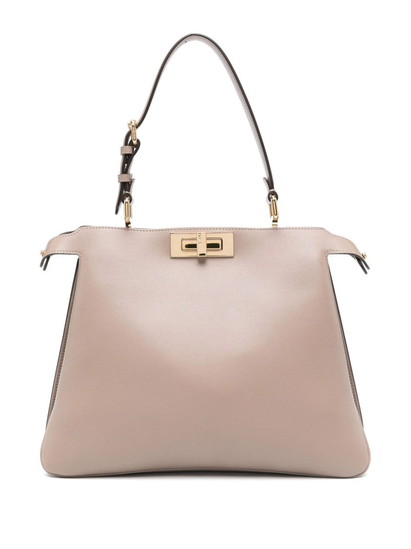 Fendi Peekaboo Soft Calf Leather Suede Handbag