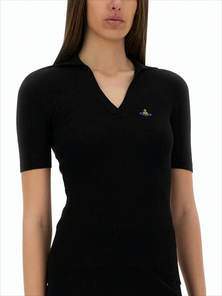 Vivienne Westwood Fitted Short-Sleeve Polo Shirt With V-Neckline