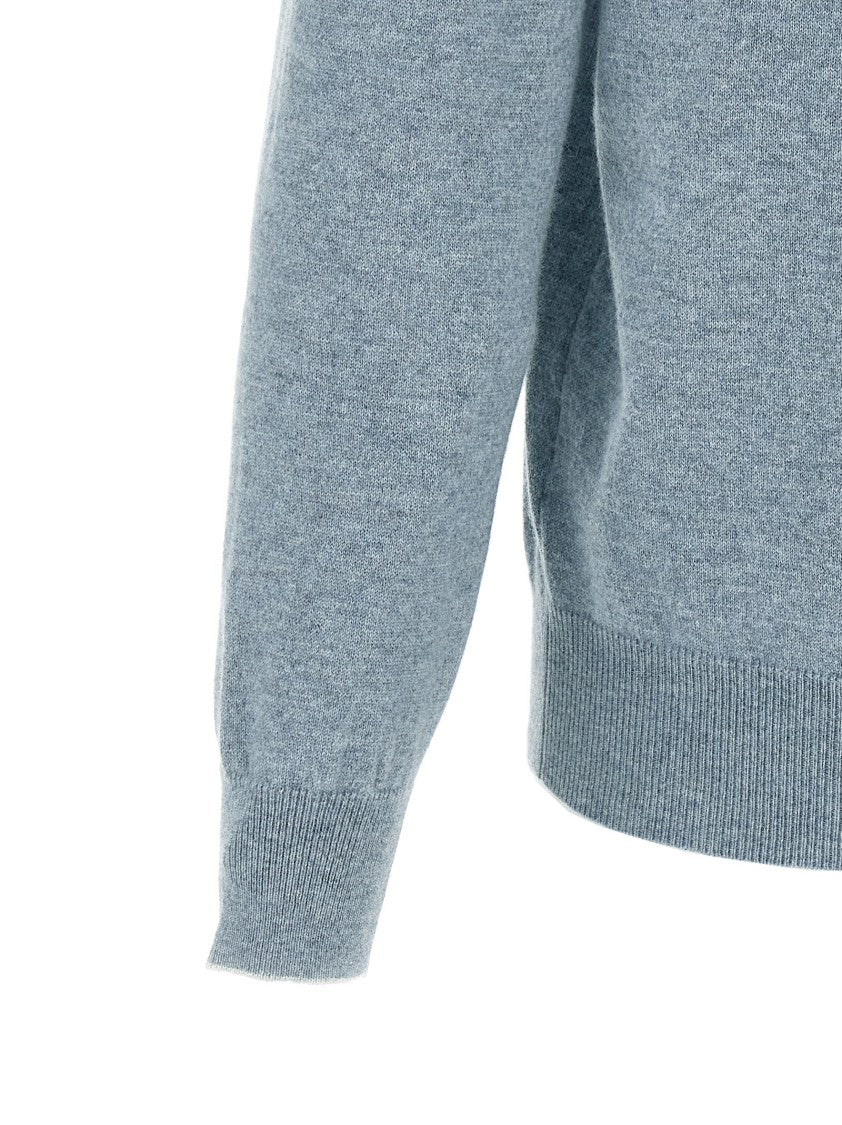 Brunello Cucinelli Half-Zip Cashmere Sweater With Contrast Details