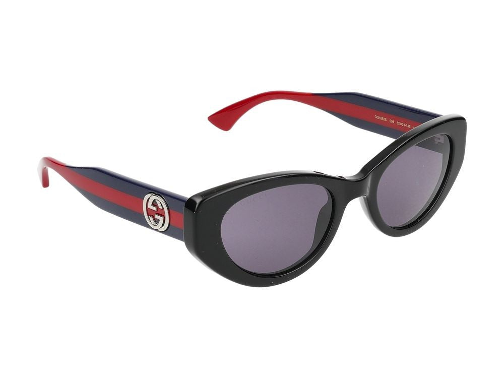 Gucci Black Vibrant Details Cat-Eye Frame Sunglasses