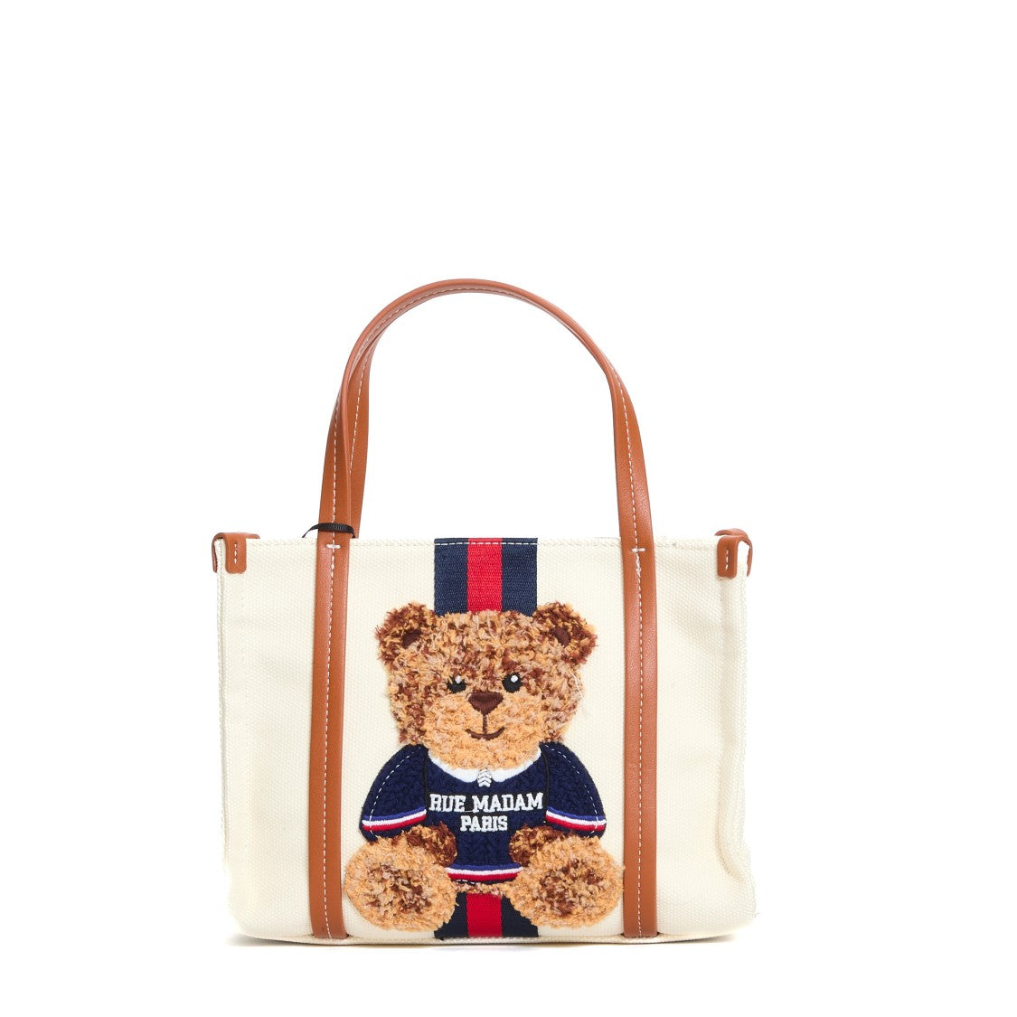 Rue Madame Mini Shopping Bag With Teddy Bear Appliqué