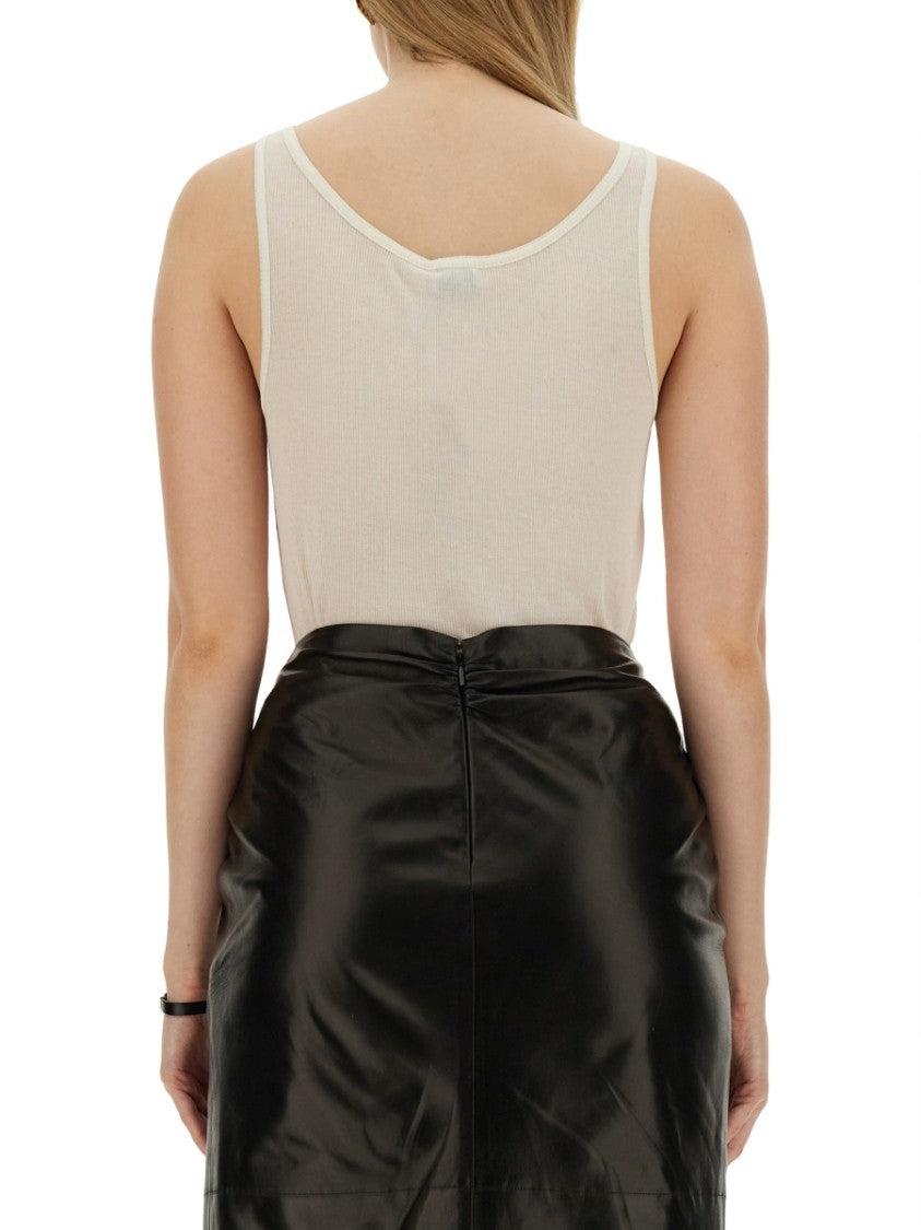 Saint Laurent Round Neckline Cotton Tank Top