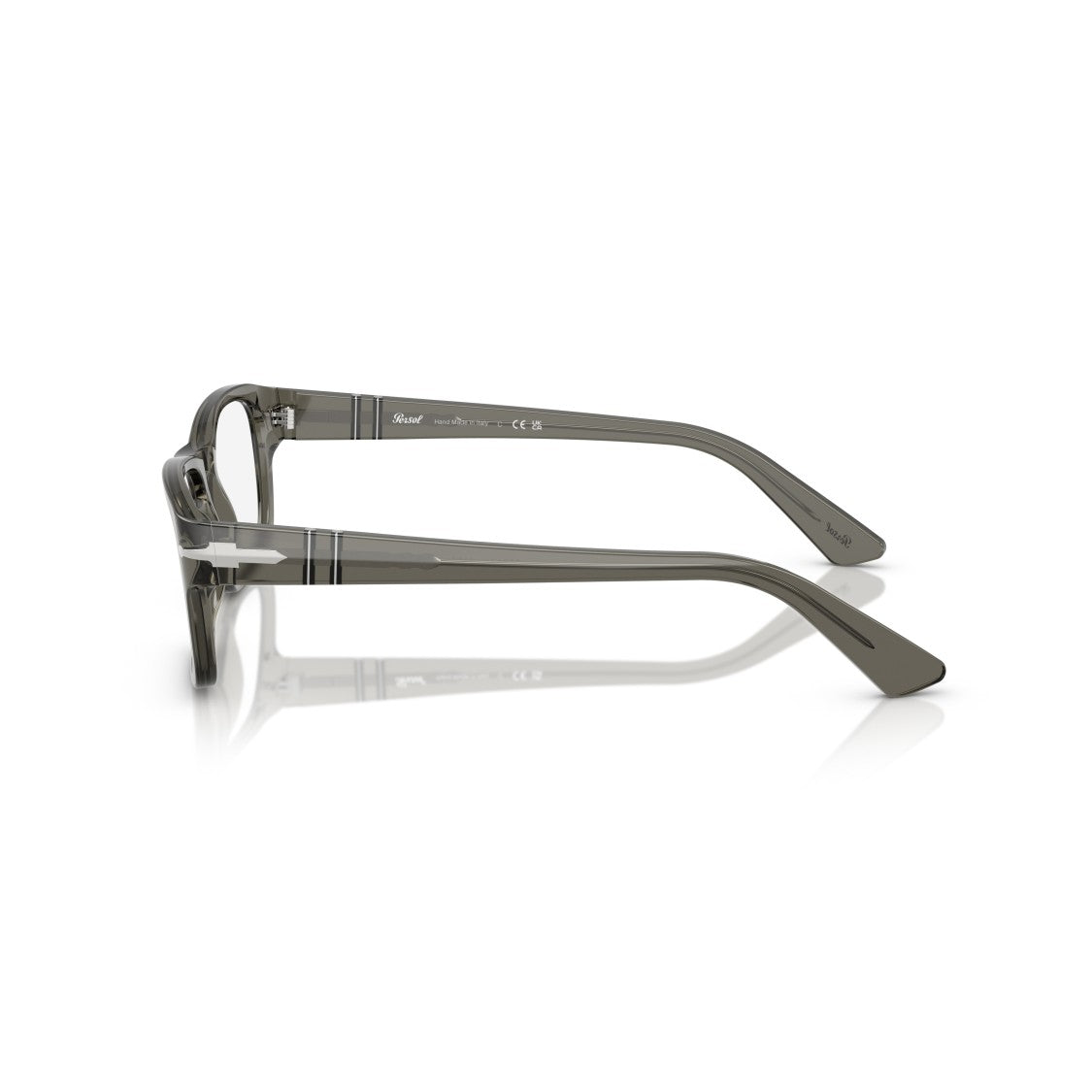 Persol 0Po3364v Translucent Grey Acetate Rectangular Eyeglasses