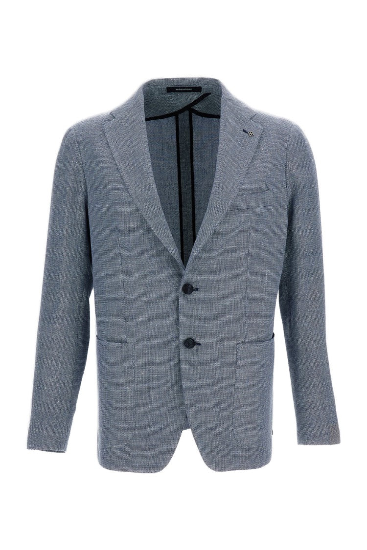 Tagliatore Blue Montecarlo Linen Blend Blazer